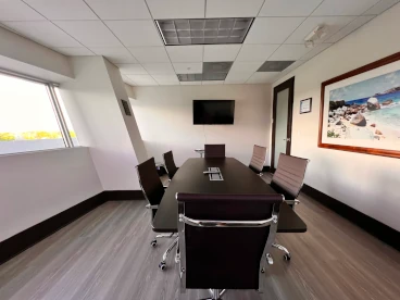 Photo of a conference room table in MyCRC's office.